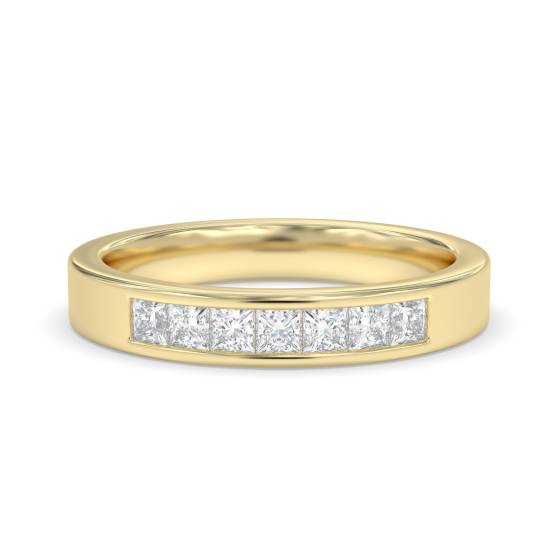 ER321 7 Stone Princess Diamond Half Eternity Ring