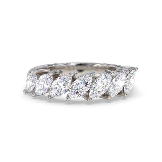 ER353 7 Stone Marquise Diamond Half Eternity Ring