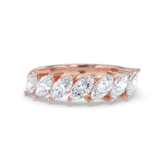 ER353 7 Stone Marquise Diamond Half Eternity Ring