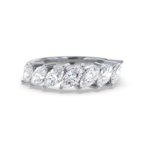 ER353 7 Stone Marquise Diamond Half Eternity Ring