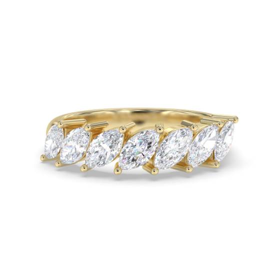ER353 7 Stone Marquise Diamond Half Eternity Ring