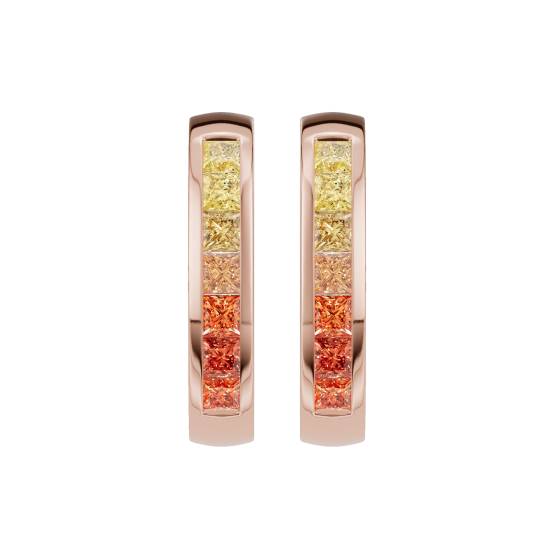 Ombre Sapphire  Hoop Earrings