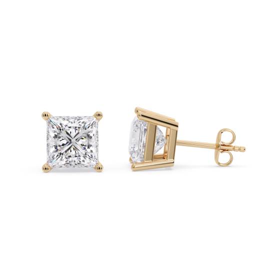 Traditional Princess Diamond Stud Earrings