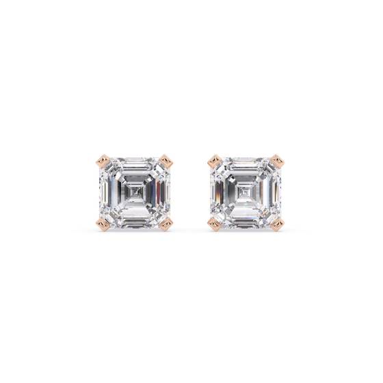 Classic Asscher Diamond Stud Earrings