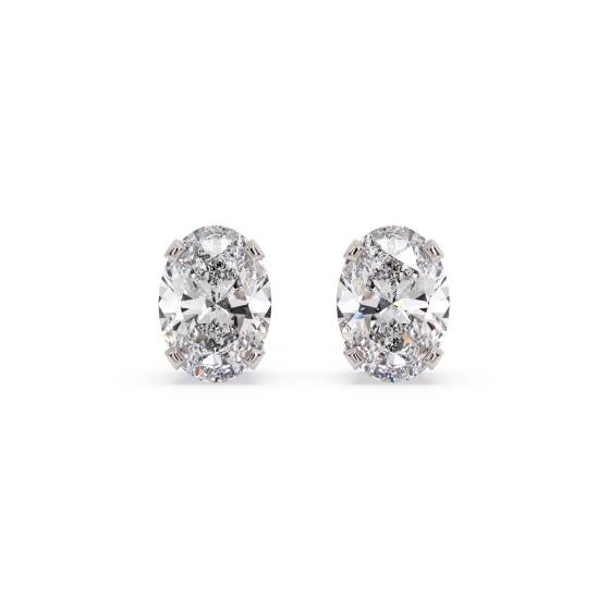 Classic Oval Diamond Stud Earrings