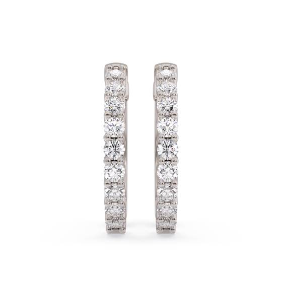 Round Diamond Hoop Earrings