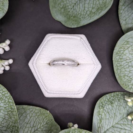 0.25ct VS/E-F Natural Baguette Diamond Eternity Ring in Platinum