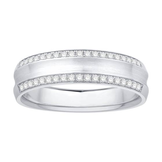 Mens Diamond Set Wedding Band