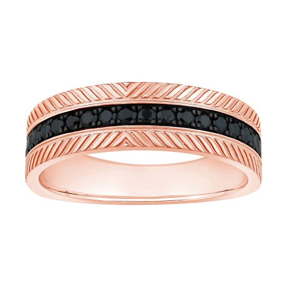 0.40ct Mens Black Diamond Bezel Set Eternity Ring