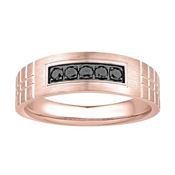0.20ct Mens Black Diamond Bezel Set Eternity Ring