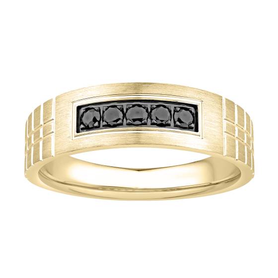 0.20ct Mens Black Diamond Bezel Set Eternity Ring