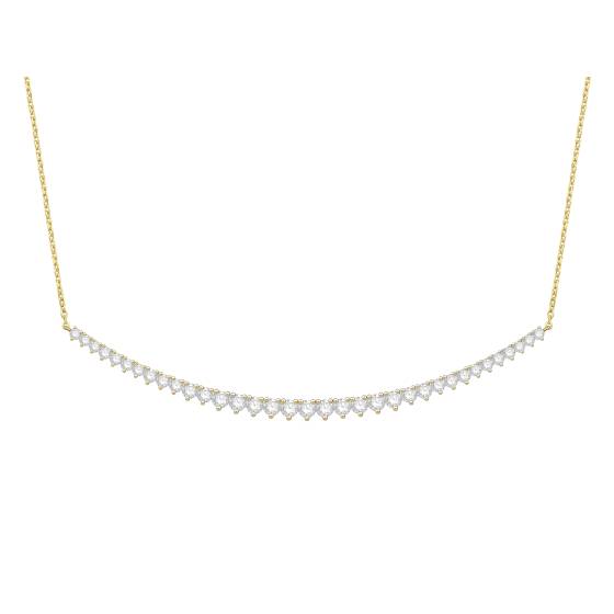 2ct Round Diamond Graduated 3 Claw Chain Necklace - U Shape