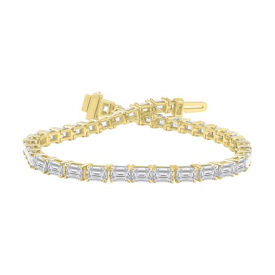 7.70ct Emerald Diamond Horizontal Set Designer Bracelet