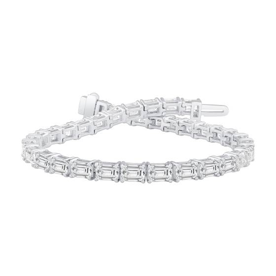 11ct Emerald Diamond Horizontal Set Designer Bracelet