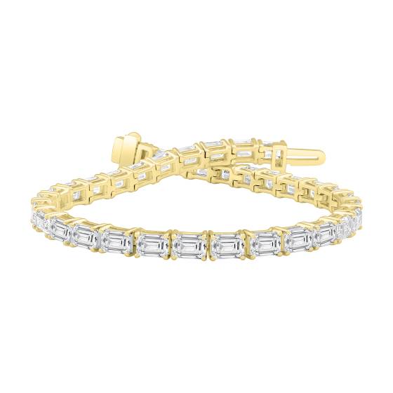 11ct Emerald Diamond Horizontal Set Designer Bracelet