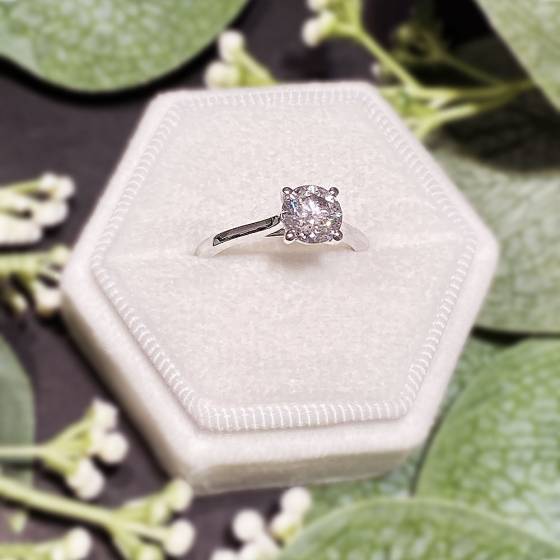 1.48ct SI/F-G Natural Diamond Solitaire Engagement Ring in 9k White Gold