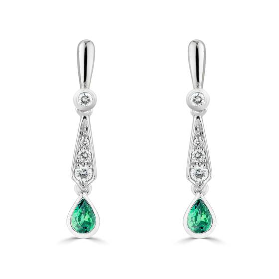 0.50ct Emerald Kite Drop Earrings