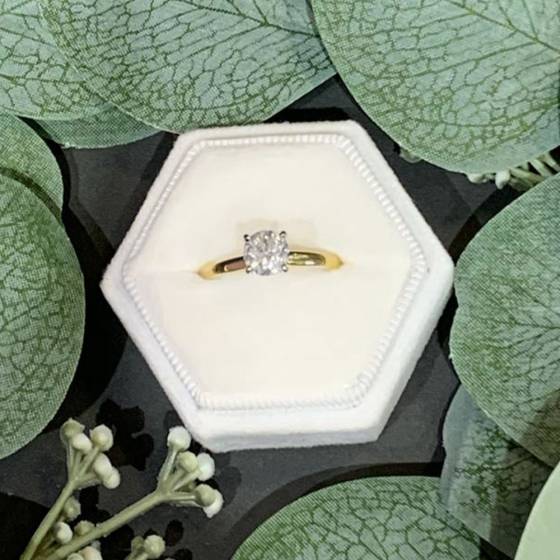 1.28ct I1/G Natural Round Diamond Solitaire in 18k Yellow/White Gold