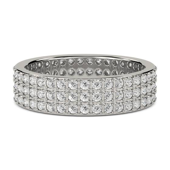Triple Row Round Diamond Full Eternity Ring