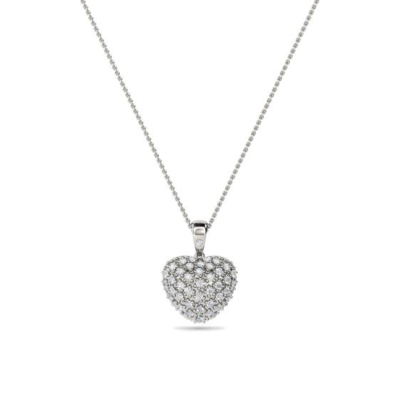 Classic Round Diamond Heart Pendant