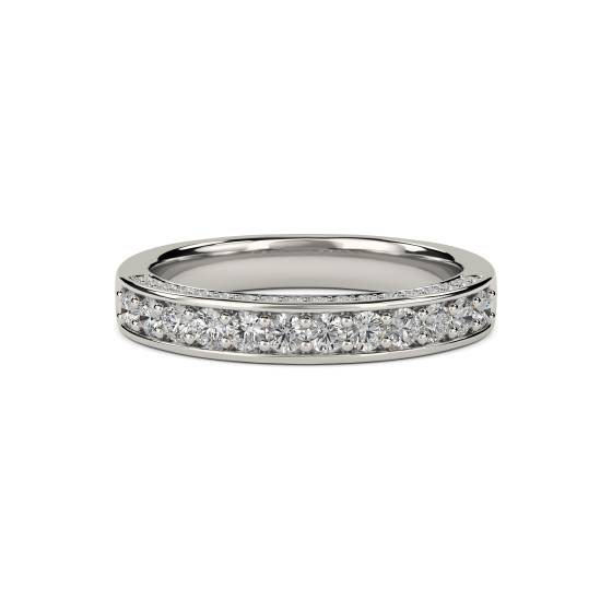1.00ct SI/F-G Natural Round Diamond Eternity Ring in Platinum
