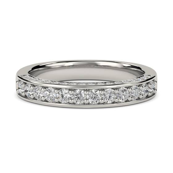 1.00ct SI/F-G Natural Round Diamond Eternity Ring in Platinum