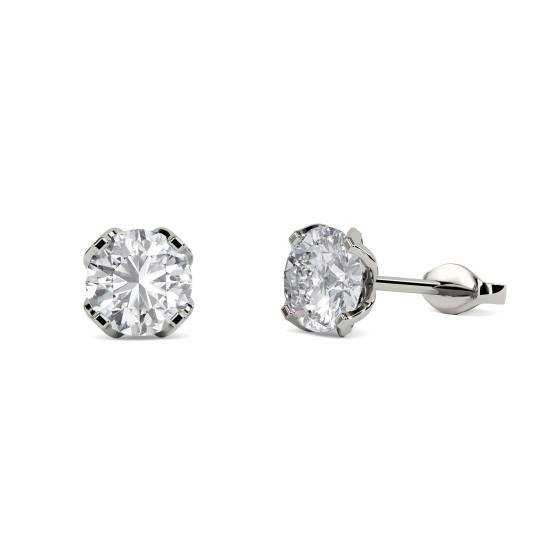 Classic Round Diamond Stud Earrings