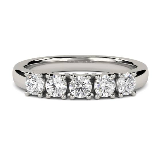 DHDOMHET137 5 Stone Round Diamond Half Eternity Ring