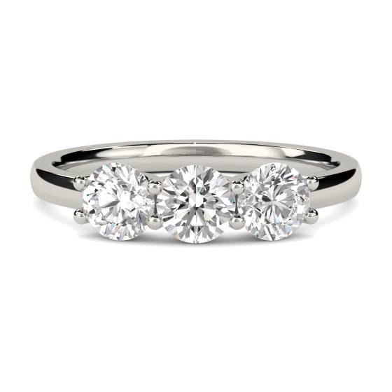 0.75ct VS/E-F Natural Diamond Trilogy Ring