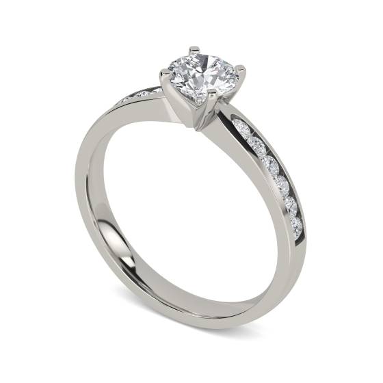 1.00ct I1/E Shoulder Set Natural Diamond Engagement Ring in Platinum