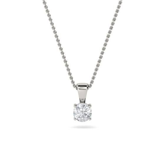 Traditional Round Diamond Solitaire Pendant