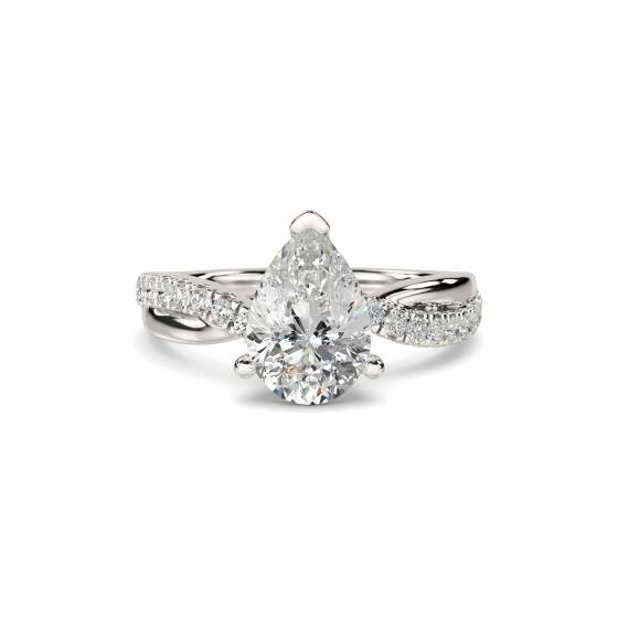 Infinity Pear and Round Diamond Engagement Ring