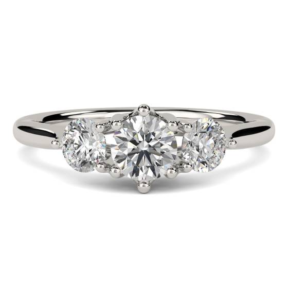 DHDOMR31012 Modern Crossover Round Diamond Trilogy Ring