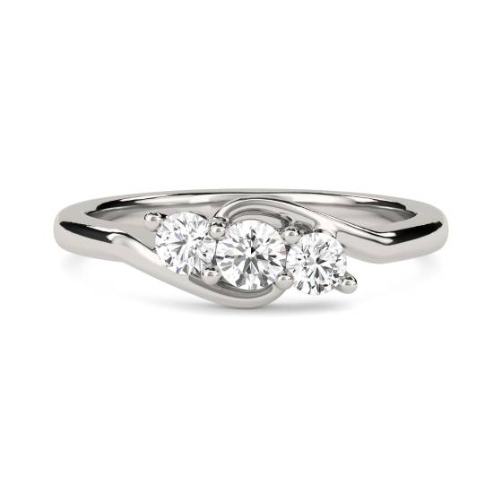 DHDOMR32036 Modern Round Diamond Trilogy Ring