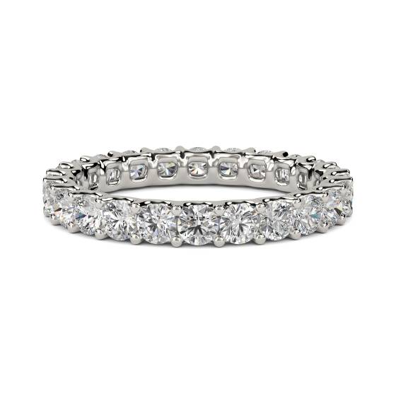 1.25ct VS/D-E Natural Round Full Diamond Eternity Ring in Platinum