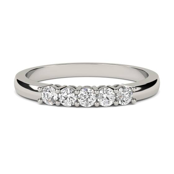 DHHET1001 5 Stone Round Diamond Half Eternity Ring