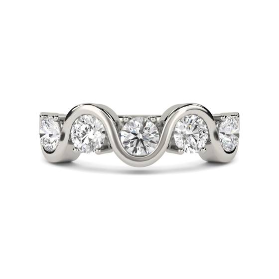 DHHET127 Five Stone Round Diamond Half Eternity Ring
