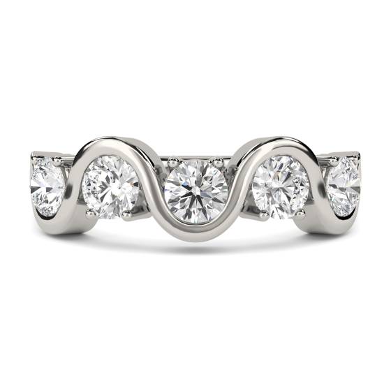 Five Stone Round Diamond Half Eternity Ring