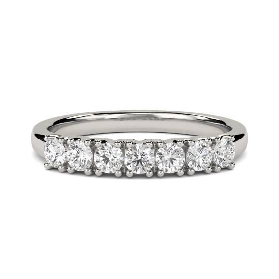 0.68ct VVS/FG Natural Diamond Seven Stone Eternity Ring in Platinum