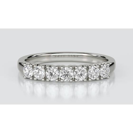 0.68ct VVS/FG Natural Diamond Seven Stone Eternity Ring
