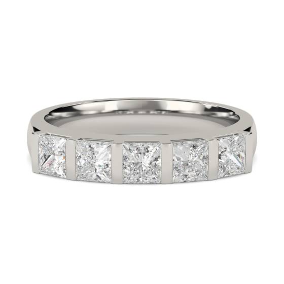 DHHET181 5 Stone Princess Diamond Half Eternity Ring
