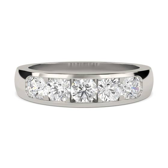 5 Stone Round Diamond Half Eternity Ring