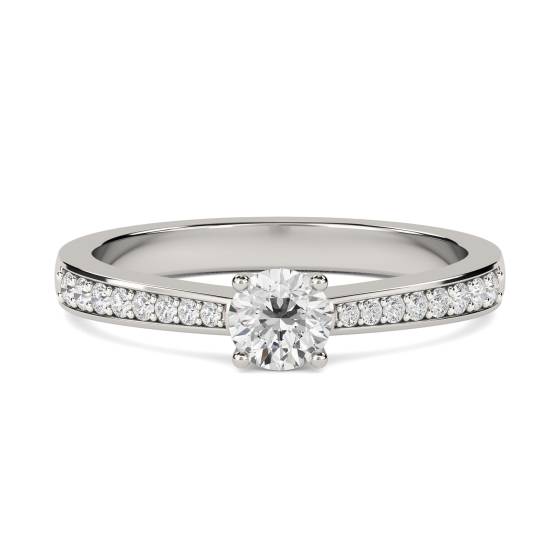 0.50ct VS/E-F Natural Diamond Shoulder Set Engagement Ring in Platinum