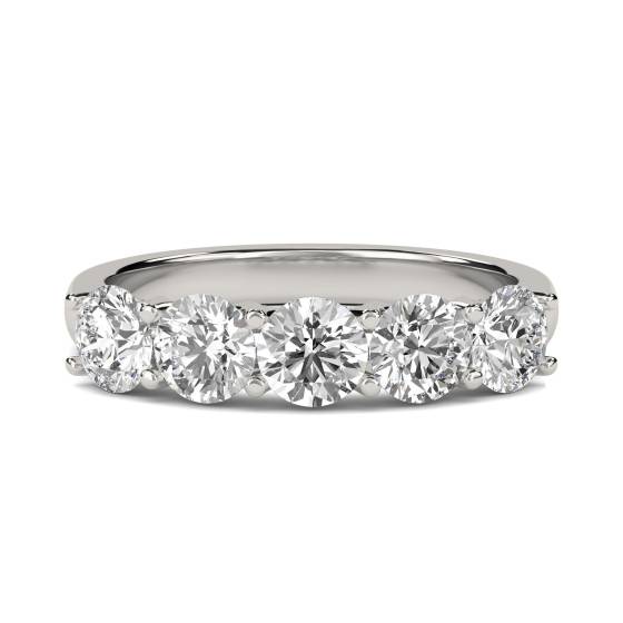 0.75ct VS/E-F Natural Round Diamond Eternity Ring in Platinum