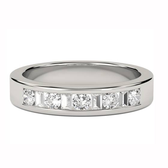 3.5mm Round and Baguette Diamond Eternity Ring
