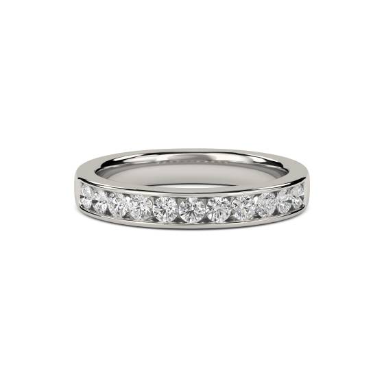 0.45ct VS/E-F Natural Round Diamond Eternity Ring in Platinum