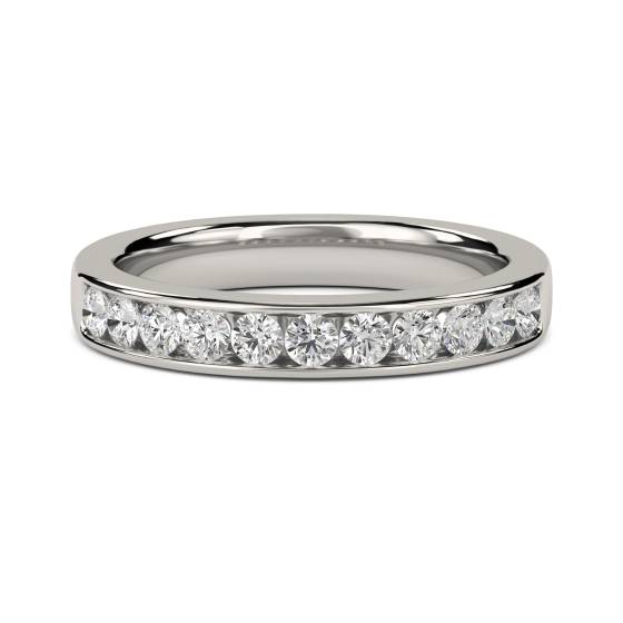 0.45ct VS/E-F Natural Round Diamond Eternity Ring in Platinum