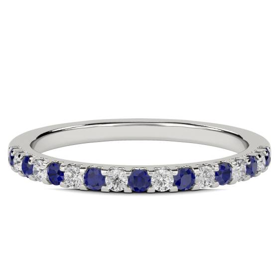 2.5mm Blue Sapphire and Diamond Eternity Ring