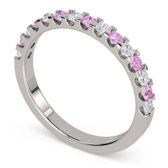 2.5mm Pink Sapphire and Diamond Eternity Ring
