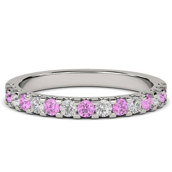 2.5mm Pink Sapphire and Diamond Eternity Ring